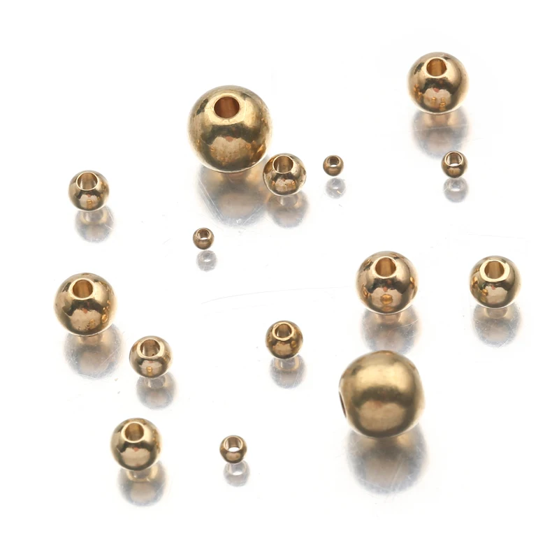 20-200Pcs Original Brass 2-7.5mm Round Ball Spacer Beads Charms Loose Beads DIY Bracelets Necklace for Jewelry Making Wholesale