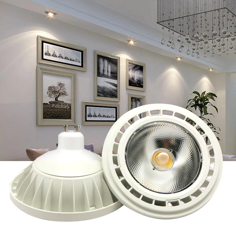 LED AR111 reflektor żarówka Downlight źródło światła GU10 G53 podstawa ciepły biały i zimny biały 220V Aluminium wewnątrz lampa oświetleniowa