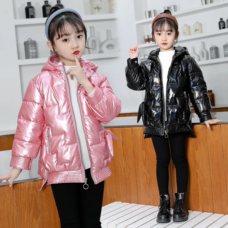 Girl Winter Coat Pink Children Hooded Parka Coat Down Cotton ClothesThicken Warm Outwear Kids Jacket Snowsuit 3 6 12 13 14 Years