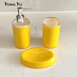 3Pcs/Set Plastic Bathroom Accessories Soap Dispenser Toothbrush Holder Soap Box for Washroom