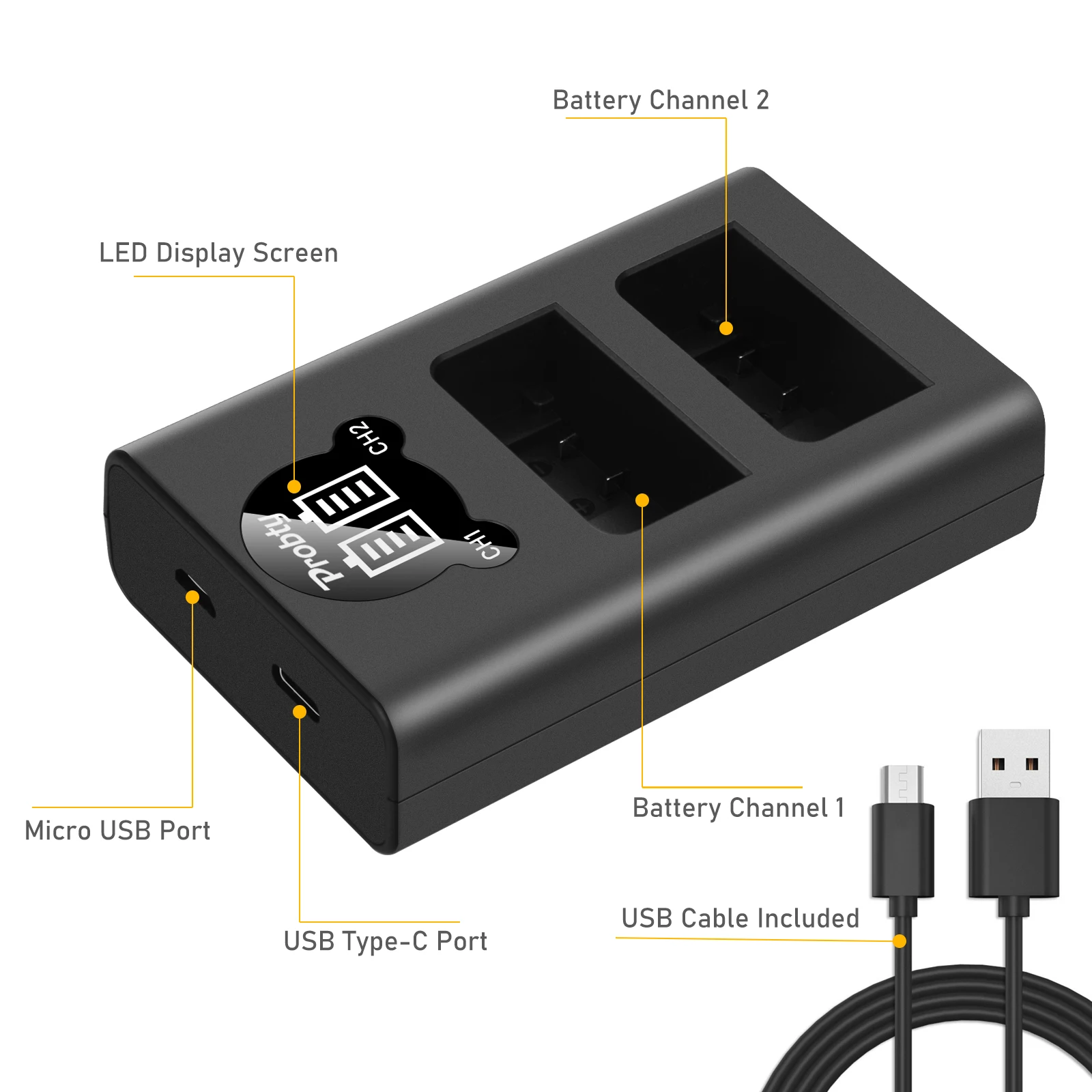 Probty EN-EL25 EN EL25 ENEL25 LED Dual Charger for Nikon EN-EL25 MH-32 battery for Nikon Z 50 Camera