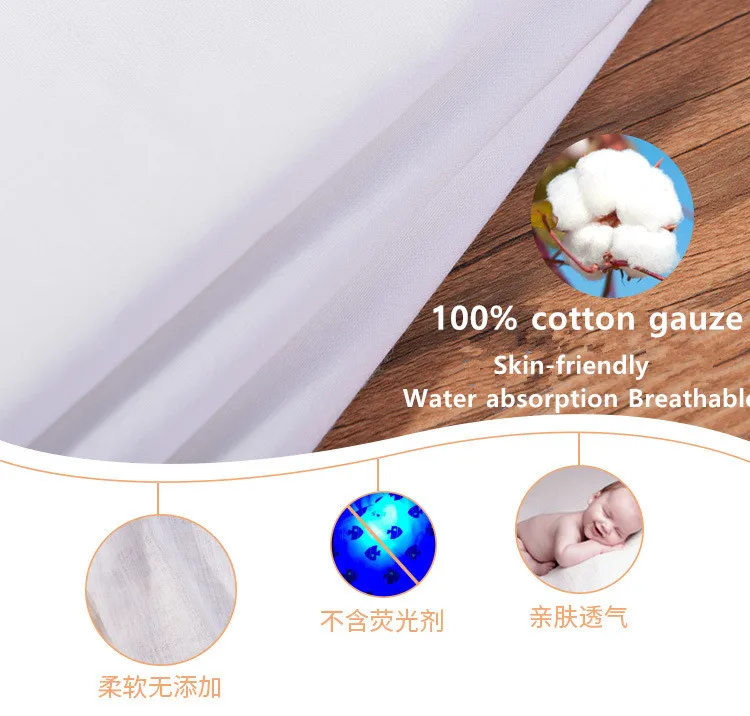 100cm*145cm Pure cotton white gauze cloth Baby saliva towel diaper cotton fabric Food grade, medical wholesale100% Cotton Diy