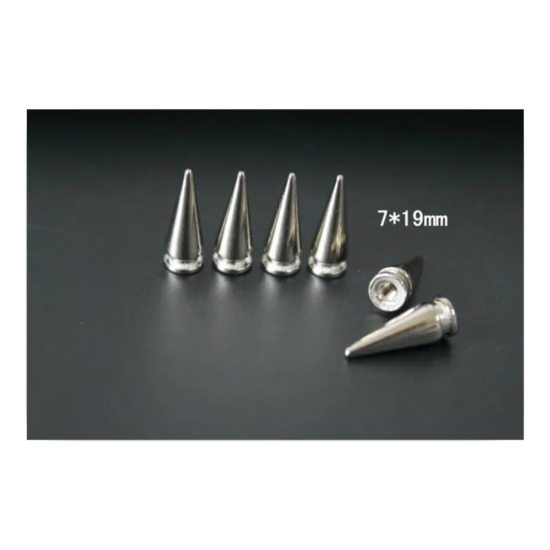 100pcs 7*20mm Silver Hot Sale Metal Rivets Screwback Bullet Studs Punk Style DIY Garment Bag Shoes Belt Accessory Wholesale