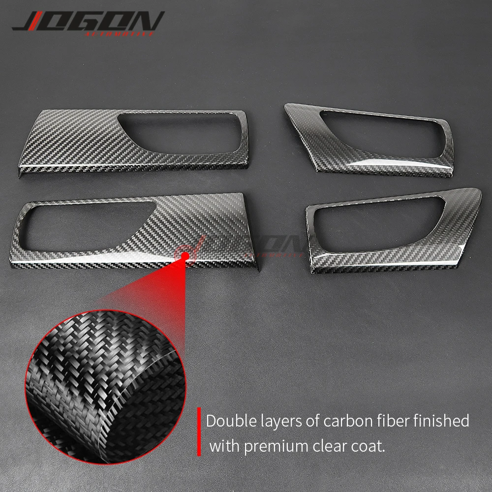 LHD 4PCS Carbon Fiber For Lexus IS 250 300 350 2015-2019 2020 Car Interior Side Door Handle Panel Sticker Cover Trim Accessories