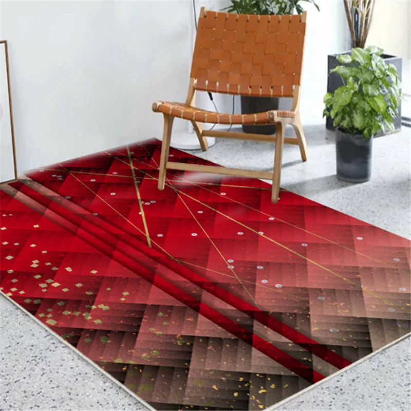 

Geometric Anti-slip Carpet Indoor Printed Decoration Carpets for Living Room Bedroom Area Rugs Bedside Bay Window Sofa Floor Mat