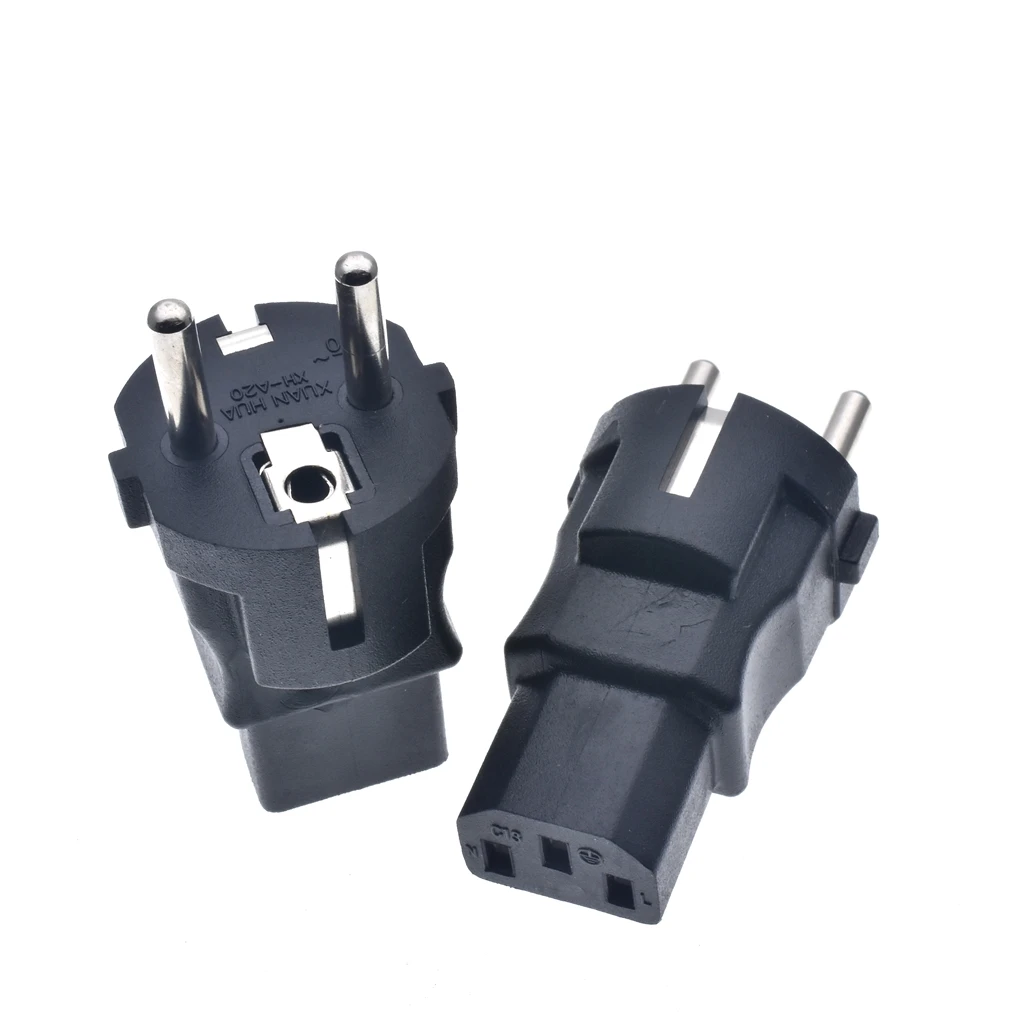 EU TO IEC320 C13 Power adapter,EU male to IEC320 C13 female AC plug,EU(4.8MM) 2 pin to PDU/UPS conversion plug,10A 250V