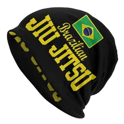 Flag Text BJJ - MMA Brazilian Jiu Jitsu Caps Cool Outdoor Skullies Beanies Hats Unisex Spring Warm Dual-use Bonnet Knit Hat