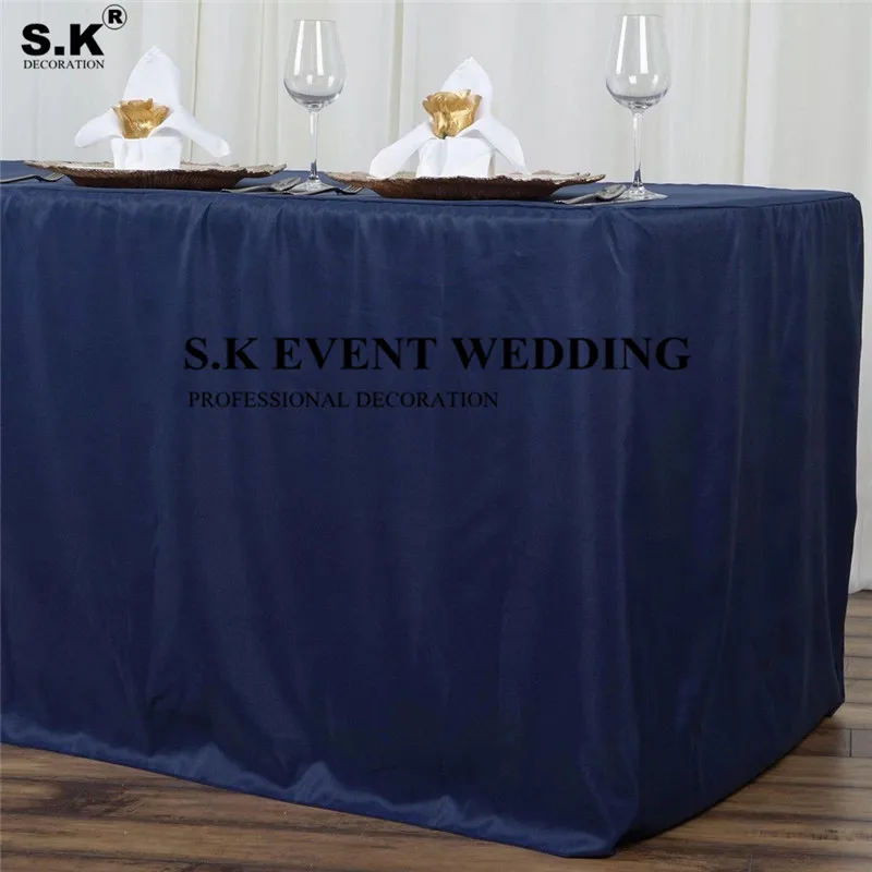 100% Polyester Table Cover Fitted Table Cloth For Banquet Wedding Decoration