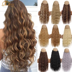 TaLang-Extensão De Cabelo De Arame Invisível Para Mulheres, Cabelo Secreto De Linha De Peixe, Encaracolado, Falso, Sintético, Sem Clipes