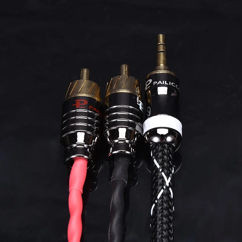 HIFI 3.5 مللي متر إلى 2 RCA ستيريو لتقوم بها بنفسك كابل Budweiser RCA + Canare المهنية بث الصوت-كابل 0.5 متر 1 متر 1.5 متر 2 متر