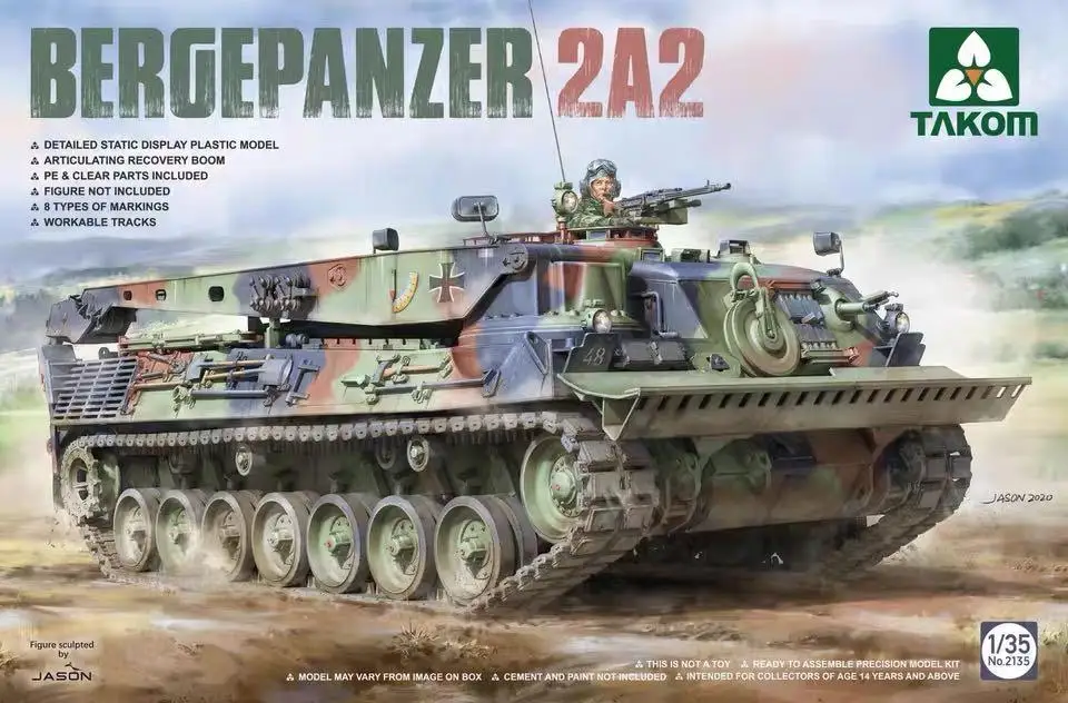 

TAKOM 1/35 Bergepanzer 2A2 WORKABLE TRACKS 8 TYPES OF MARKING MODEL KIT 2135