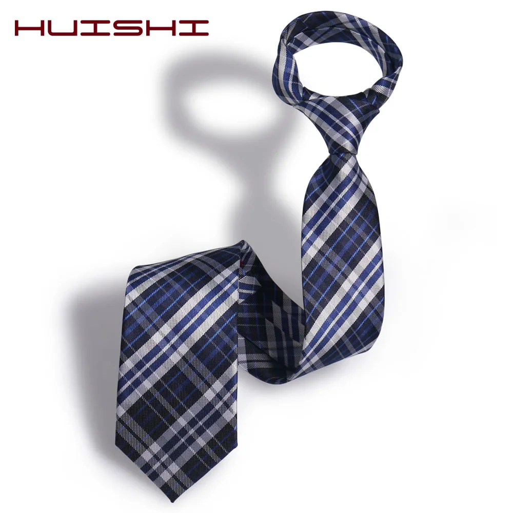 

HUISHI Men's Neckties High Quality Striped Plaid Men's Tie Navy Blue Grey Classic Neck Ties Business Wedding 8cm Necktie Fashion