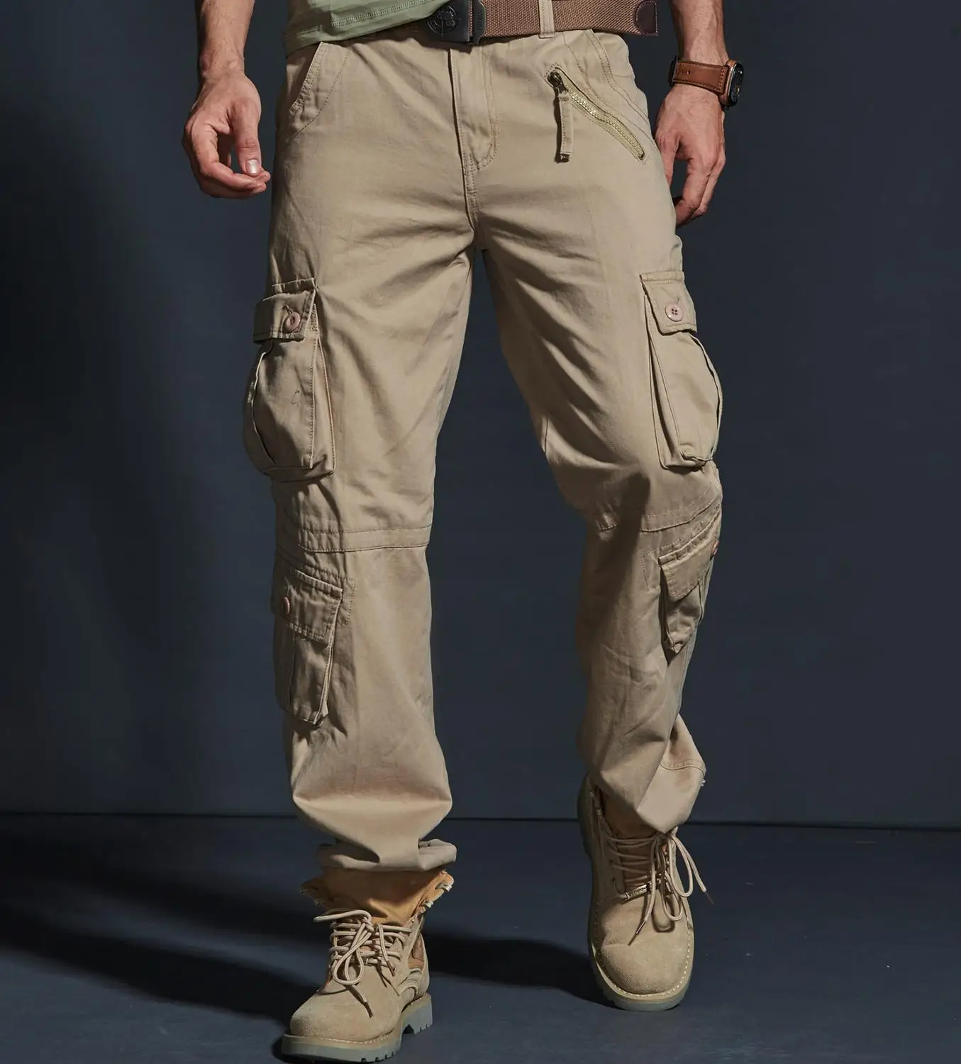 Pantalon Cargo tactique pour hommes, en coton décontracté, multi-poches, style militaire, printemps, 2019