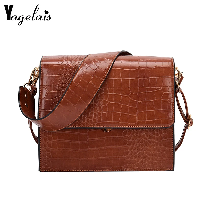 Retro Alligator Bags Women Crocodile Pattern Handbag Capacity Casual Crocodile Shoulder Messenger Bags Ladies Pu Purse