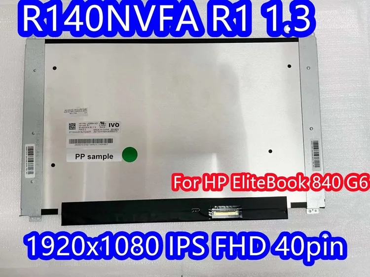 الأصلي 14 "IPS FHD 1920X1080 EDP 40 دبابيس ل HP Elitebook 840 G6 شاشة الكريستال السائل شاشة R140NVFA R1 على اللمس الخليوي مع الأقواس