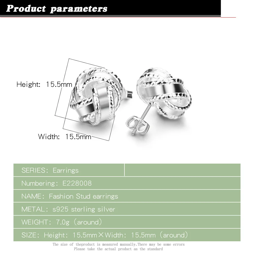 Fashion Women's 925 Sterling Silver Earrings Pumpkin Design Genuine Solid Silver Earrings Girls Casual Jewelry Christmas Gift