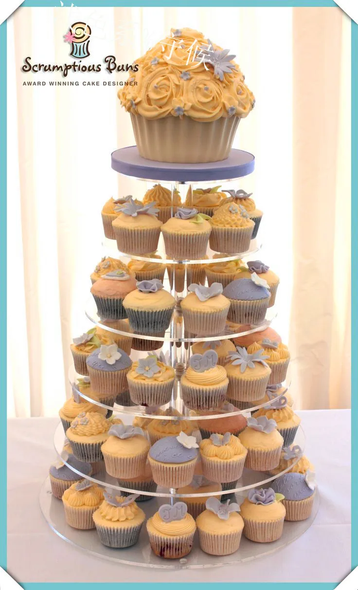 

Free shipping !Round Clear 6 Tier Acrylic Wedding Cake Stand Cupcake Display Stand For Birthday Party party decoration