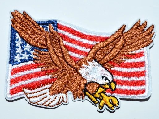 

Hot! American Flag Bald Eagle Wings US Symbol Embroidered Patch USA Iron On Patch (≈ 7.9 * 5 cm)