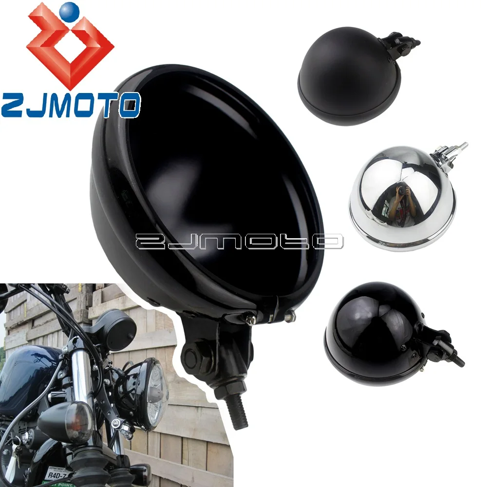 

Universal Motorcycle 5.75" LED Headlight Mounting Bucket For Harley Dyna Sportster Custom 5-3/4" Headlamp Bulb Shell Housing
