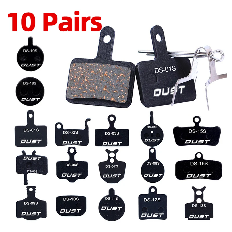 10 Pairs Bicycle Brake Pads Mountain Bike Hydraulic Disc Brake Pads Semi-Metallic Cycling Brake Pads for BB5 BB7