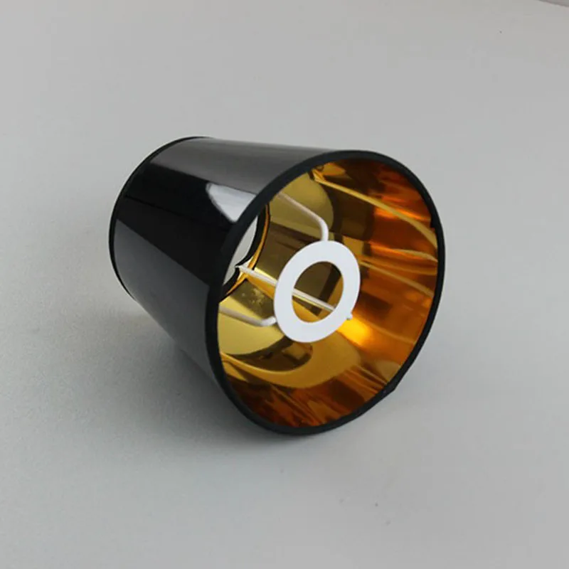 

2PCS Fashion Black Reflective PVC Lampshades,Modern Plastic Chandelier Wall Lamp Covers,E14 hole 3cm