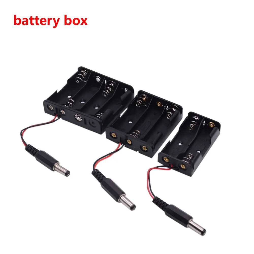 Battery box 2 sections 3 sections 4 sections series AA/AAA battery compartment output with DC5.5x2.1mm power plug  DIY power box