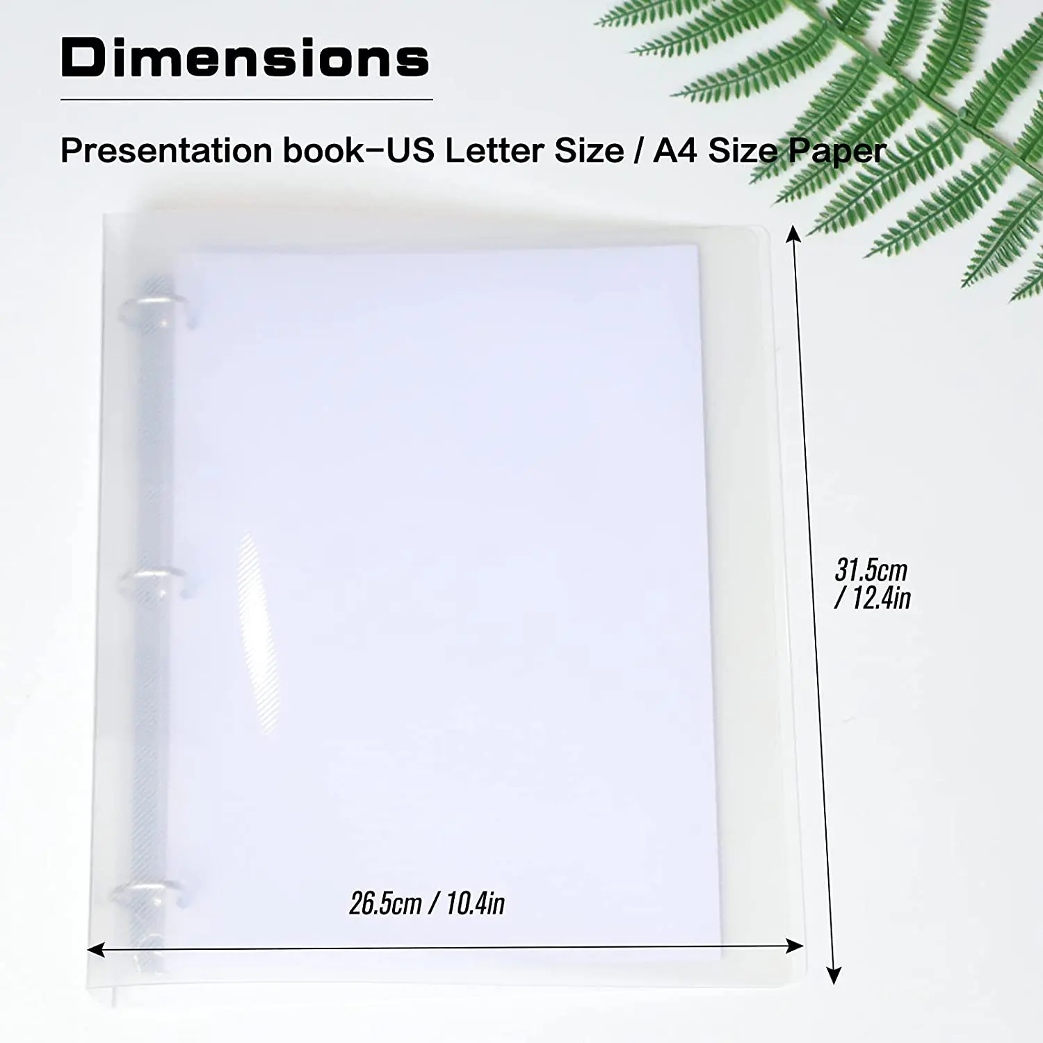 A4 Size 3 Ring Transparency Binder Cover Organizer Folder Holds 8.5\'\' x 11\'\' Paper, Clear View Binder D Ring for School, Office