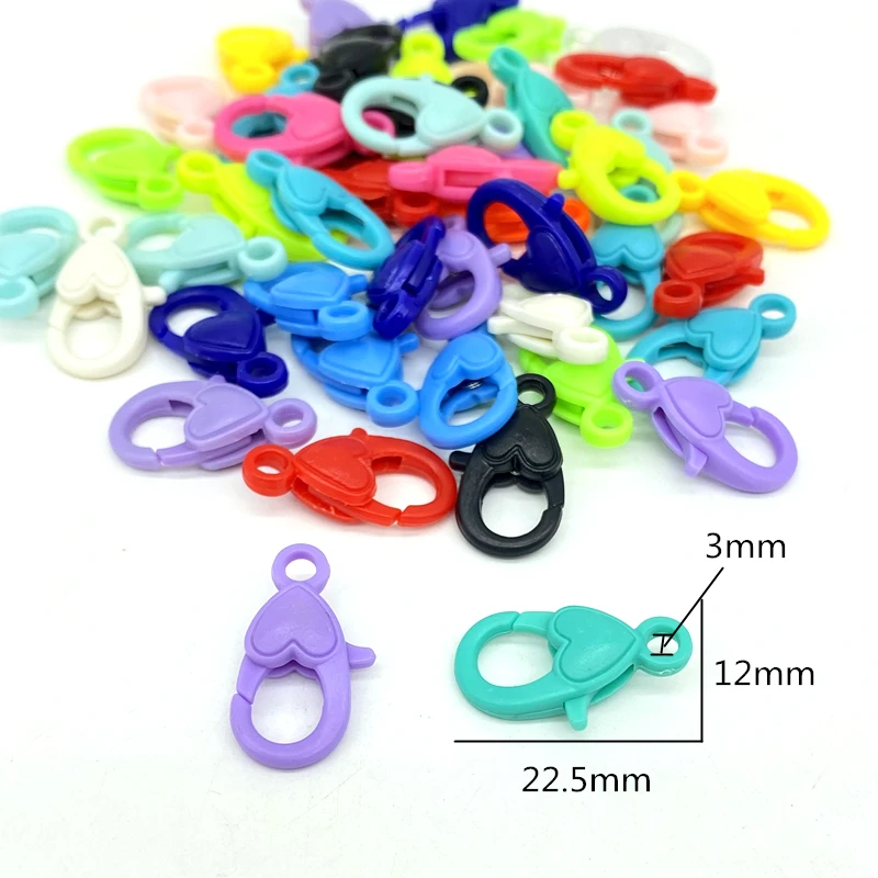 10pcs Mixing Color Acrylic Lobster Clasps Hooks Key Chain Sweet  Rings for DIY Charms chain Jewelry Accessories