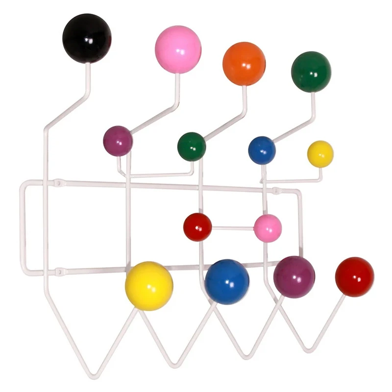 Solid Wood Multicolor Hange Furniture Coat hanger Ball Rack Milti-purpose Hook for Wall Ornaments for Kid Gift Metal Bag Decor