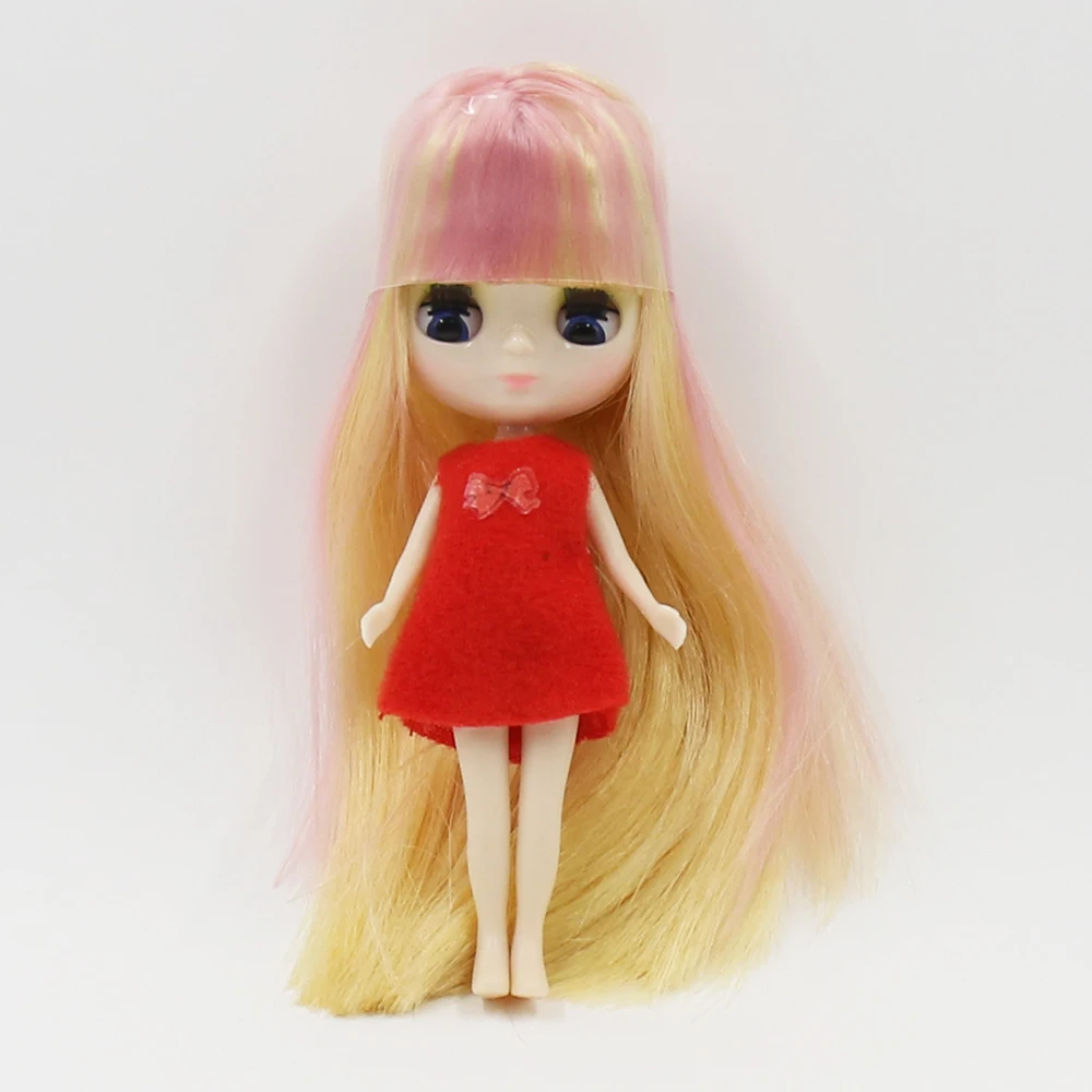 ICY DBS Blyth Mini muñeca 10CM cuerpo Normal DIY juguete lindo DOlls para niñas vestido aleatorio