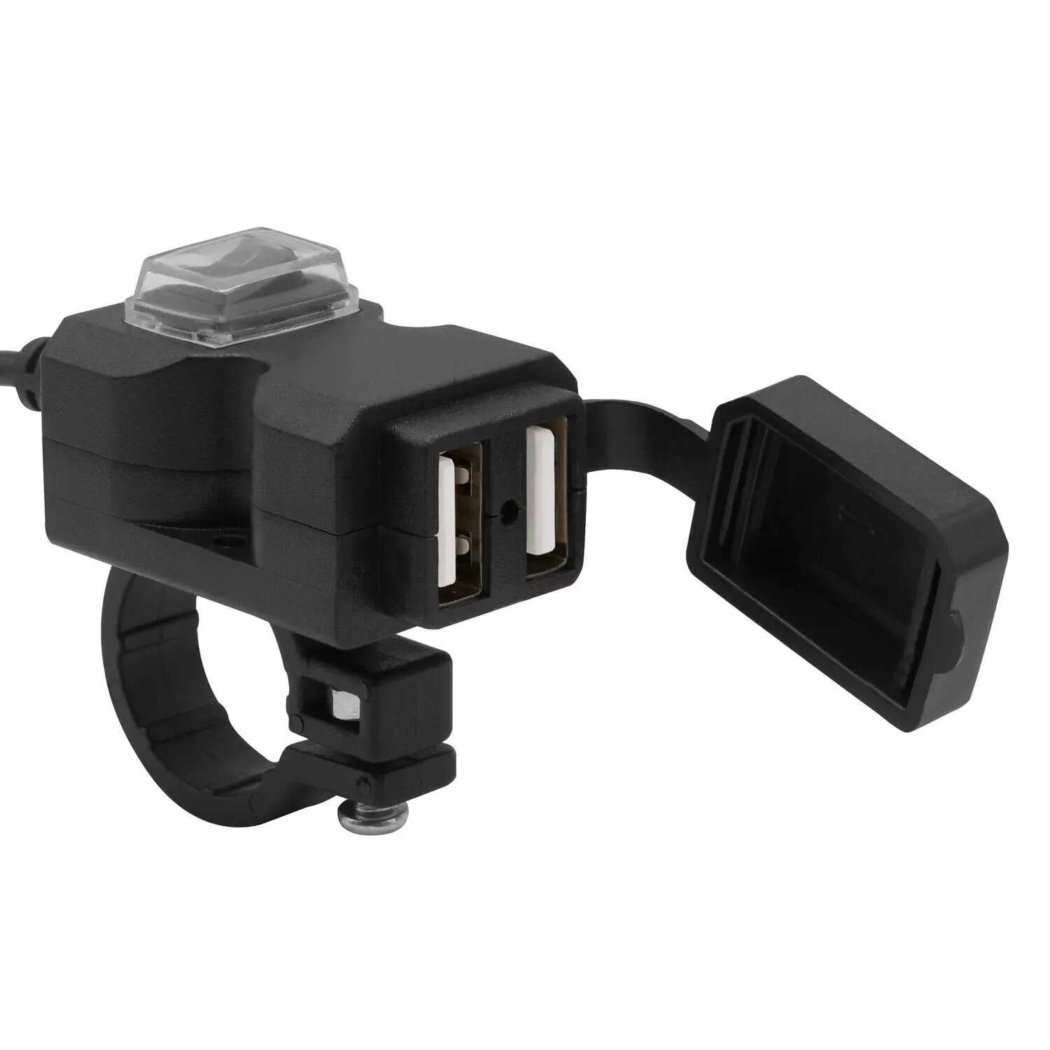 

Dual USB Port Motorcycle Handlebar Charger Waterproof 5V 1A/2.1A Adapter Power Supply Socket for Phone Mobile 9-90V