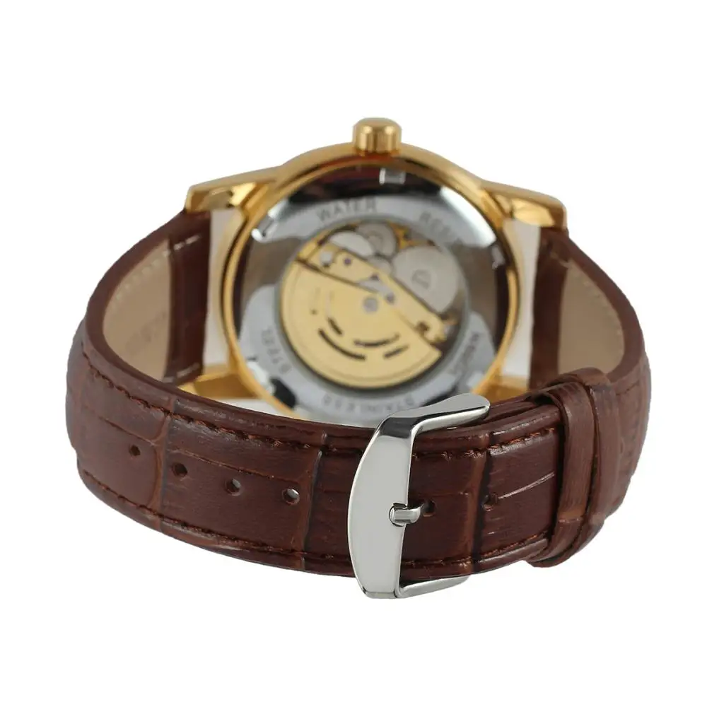 Forsining Casual Mode Mannen En Vrouwen Horloges Bruin Waterdichte Horloges Automatische Mechanische Horloges