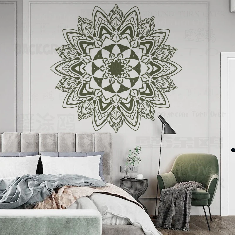 Plantilla de Mandala extragrande y redonda para pintar, decoración de pared, plantilla de suelo, Vintage, 90cm-130cm, S231