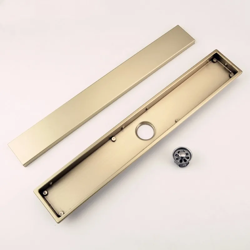 

Brushed gold 600mm 304 stainless steel floor drain bathroom shower drainer top quality floor drain