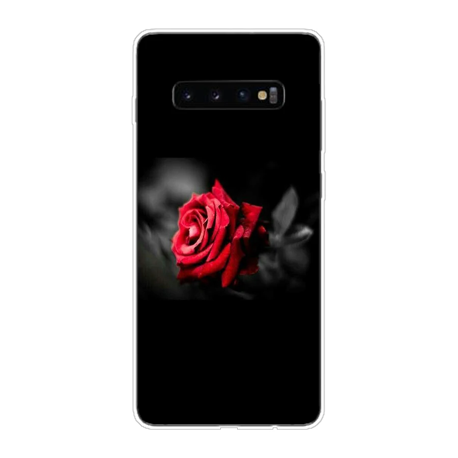 280FG Red Rose Flowers Soft Silicone Tpu Cover Case for Samsung Galaxy A01 A10 M11 M21 S10 S20 J1 2016 Plus case