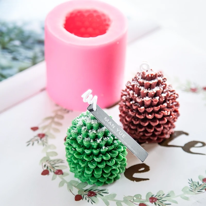 

3D форма для мыла, рождественские сосновые шишки, дерево, силиконовая свеча, форма для мыла, помадки, украшение торта, шоколада, форма для выпечки, инструмент