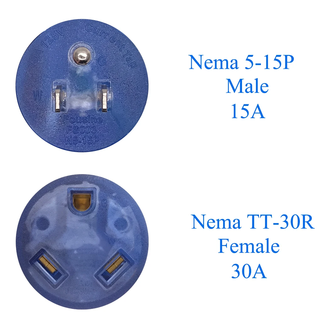 JORINDO 5-15P TO TT-30R  15 to 30 amp Rv Electrical Power Adapter Standard 15 Amp Male (5-15p) to 30 AMP Female (Tt-30r)