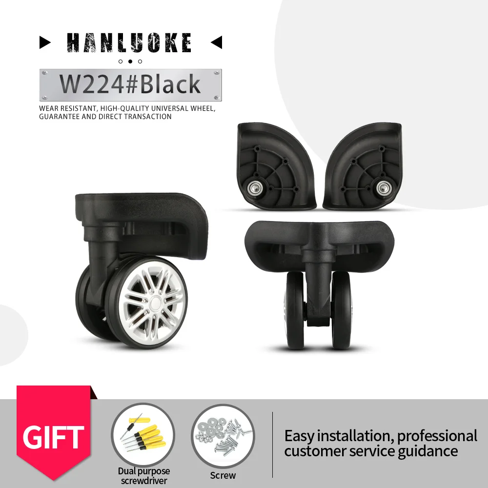 

HANLUOKE W224 Luggage Universal Wheel Accessories Wheel Boarding Suitcase Roller Aircraft Mute Wheel ReplaCement Repair