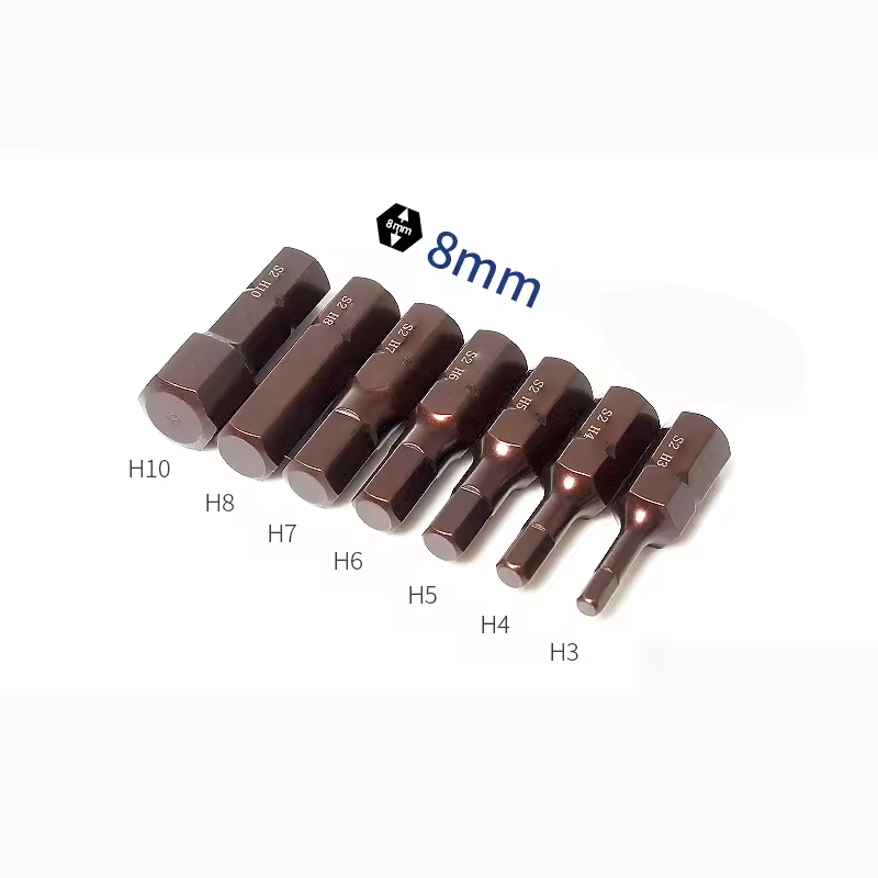 7 pièces 30mm de Long magnétique 5/16 '8mm Hex multi-usages robuste Impact tournevis hexagonal embout Hexagonal H3 H4 H5 H6 H7 H8 H10