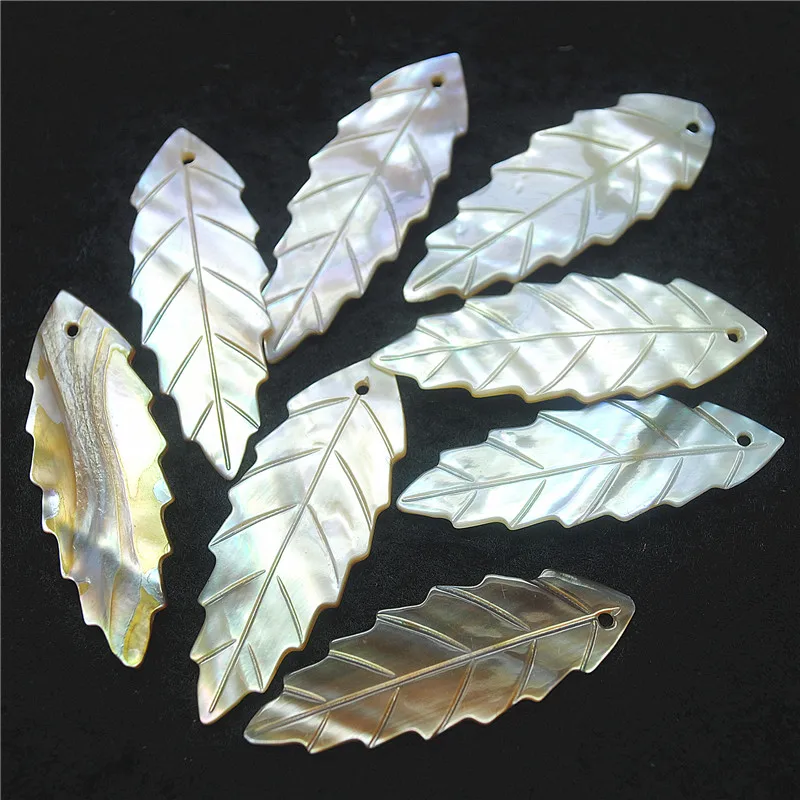 10PCS Nature Shell Pendants Salwater Mother Of Pearl Beads For Women Earring Mkaing Drops 42x16MM New Arrivals Hot Selling