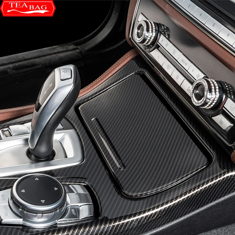 Car Styling Carbon Fiber Pattern Center Console Armrest Storage Box Protection Cover Trim For BMW 5 Series F10 F11 G30 G32