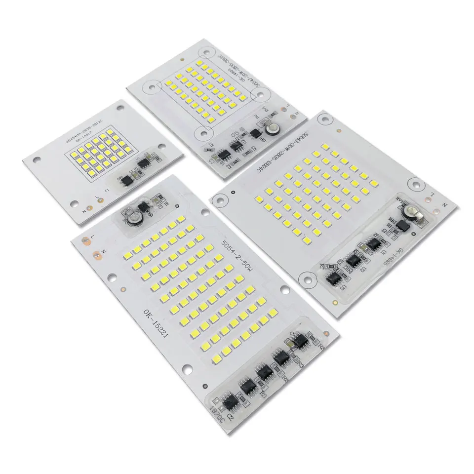 Smart IC SMD LED Chips Lamp 10W 20W 30W 50W Pure White SMD 2835 AC 220V 5054 DIY For Outdoor Floodlight Outdoor Garden Light