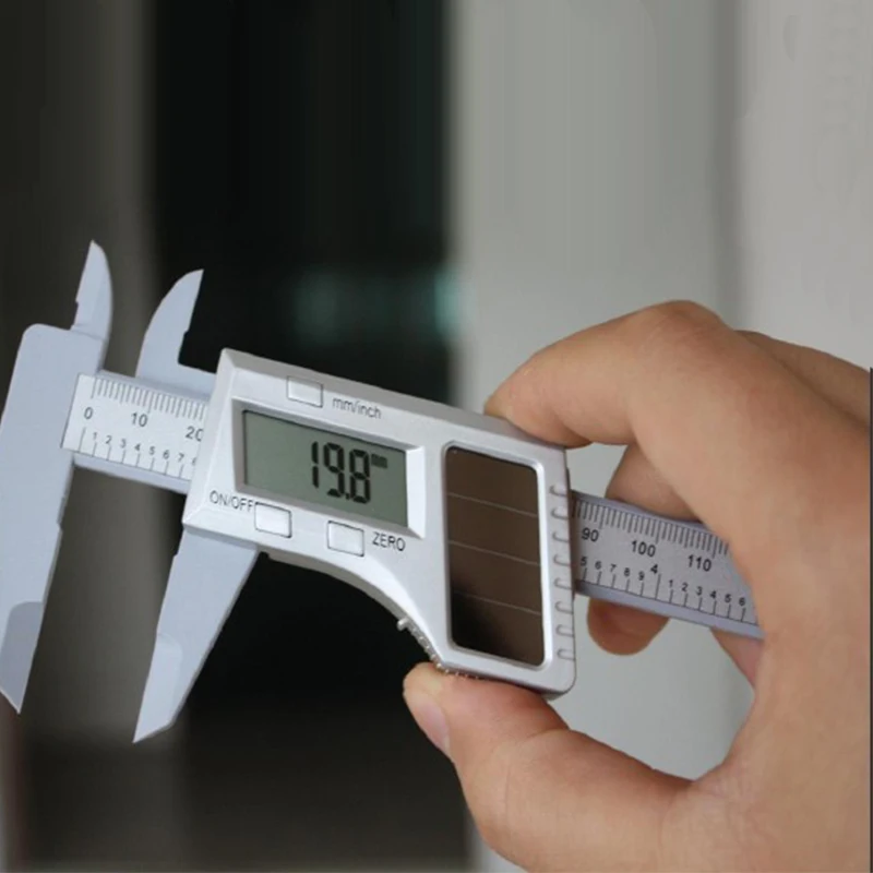 200mm 8inch long jaw solar Electronic Digital Caliper 150mm solar energy plastic verneier caliper micrometer thickness gauge