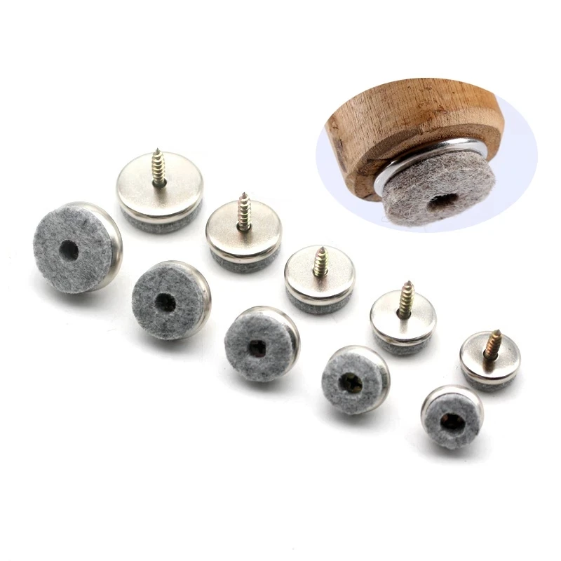 

16/20/50/100pcs Furniture Felt Glides 18-28mm With Screws For Home Furniture Chair Glider Set Floor Protection Accessories