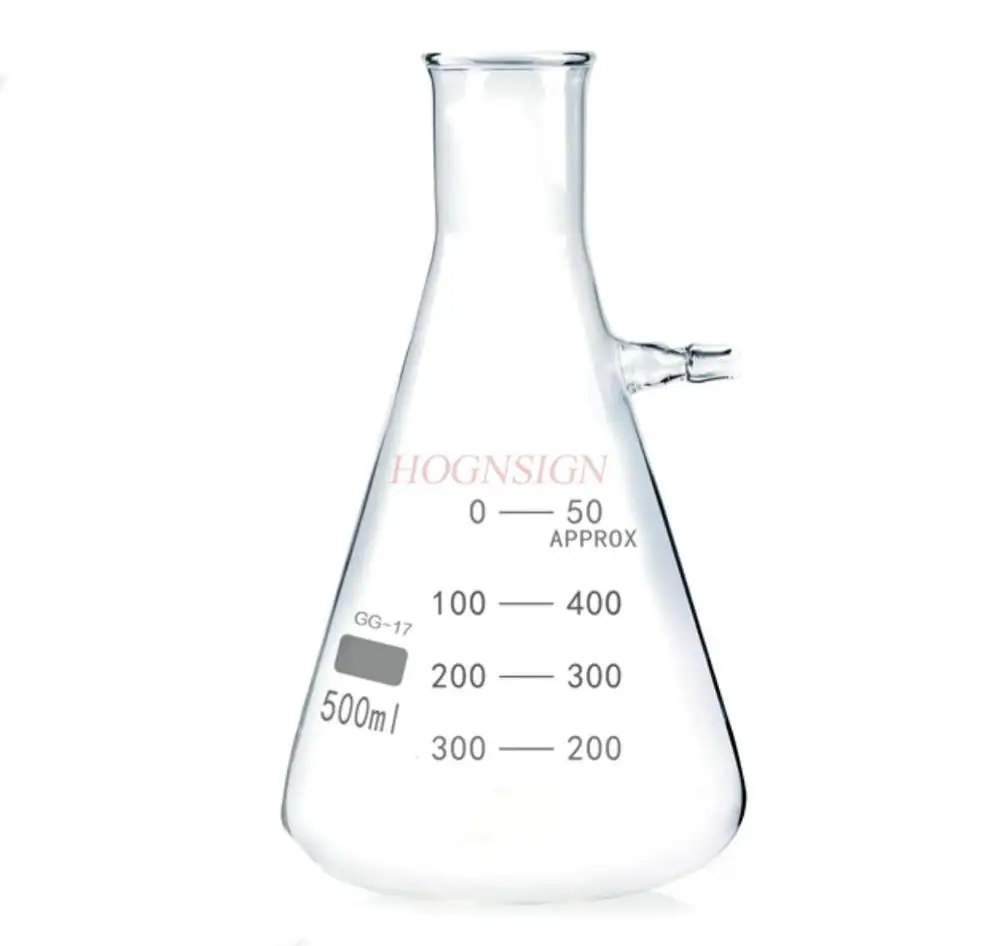 Suction filter bottle 500ml glass bottle chemical experiment conical flask conical flask experimental equipment glass instrument