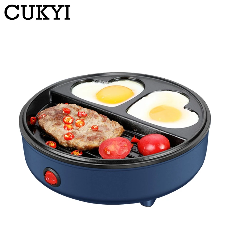 CUKYI Household Frying Pan Portable Bakeware Fried Egg Burger Maker Breakfast Machine Barbecue Grill Fried Steak Fish 220V