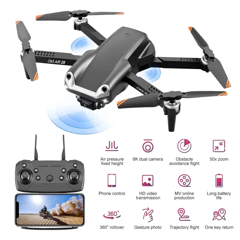 4K HD Dual Camera Obstacle Avoidance WiFi FPV RC Quadcopter 2.4G APP Control Gesture Photo One-Key Return Remote Control Drone