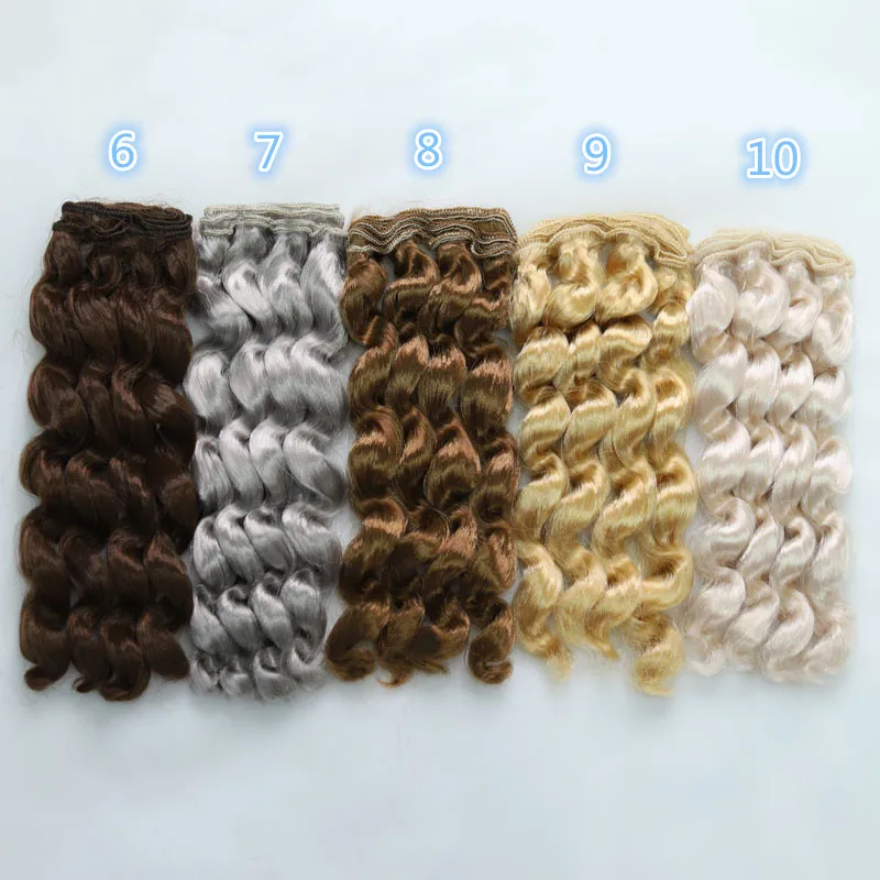 BJD doll wigs 15cm imitation mohair hair milk silk loose wave wigs for BJD/SD doll wigs hairs doll accessories very soft hair