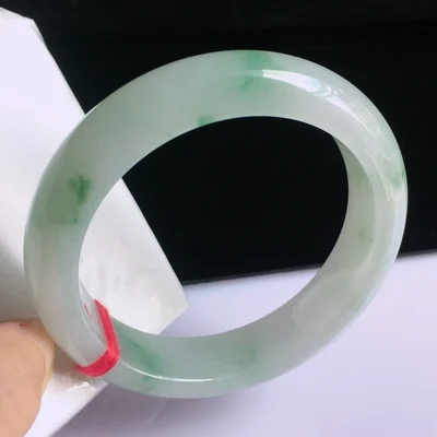 

Zheru Jewelry Natural Burmese Jade 54-64mm Light Color Bracelet Elegant Princess Jewelry Best Gift