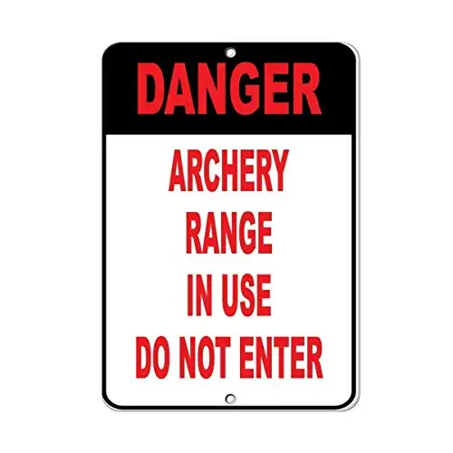 Danger Archery Range in Use Do Not Enter Activity Wall Poster Tin Sign Vintage BBQ Restaurant Dinner Room Cafe Shop Decor